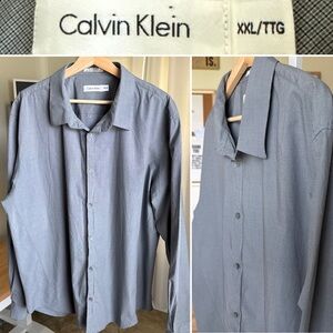 Calvin Klein Men’s Grey Longsleeve Button Up Size 2XL